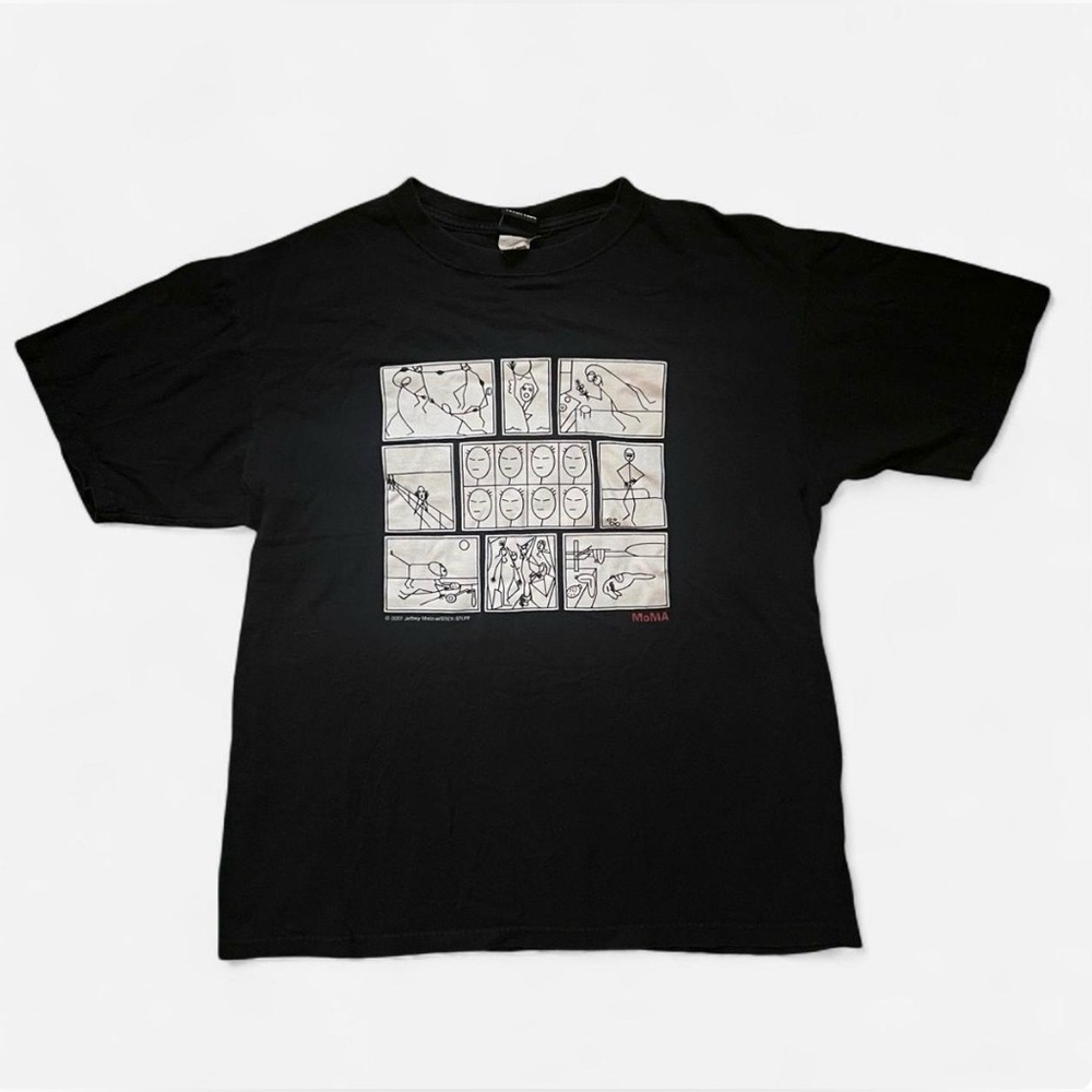 Vintage 2007 Moma art jeffrey metzner stick stuff t-shirt size L